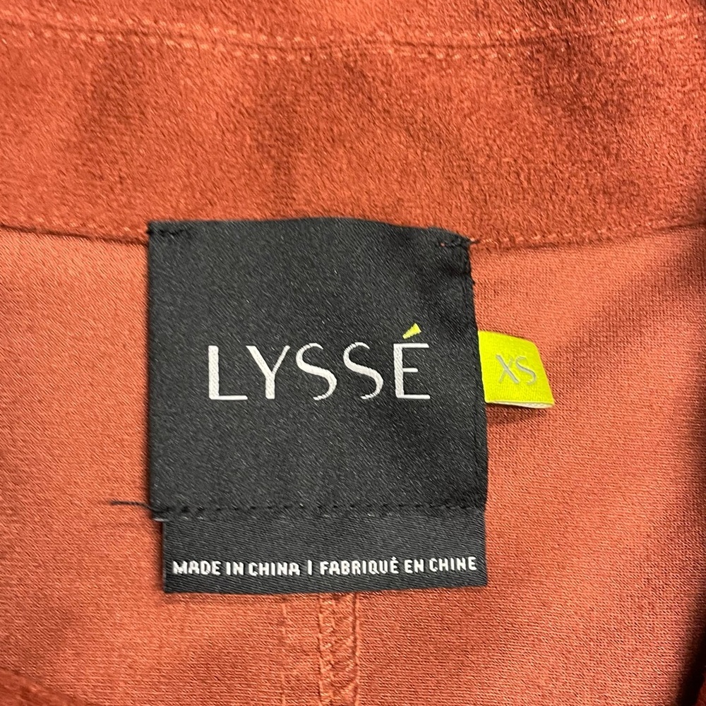 Lysse Faux suede asymmetrical burnt orange zip up jacket womens XS - Picture 2 of 4